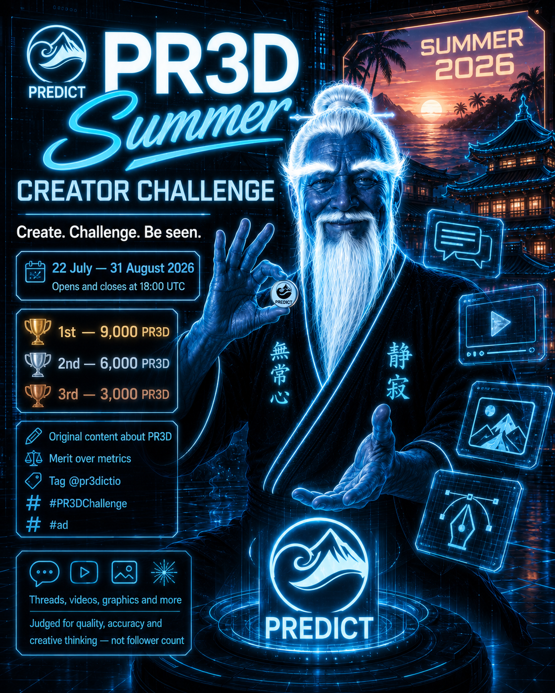 PR3D Summer Creator Challenge poster with Master [N]era