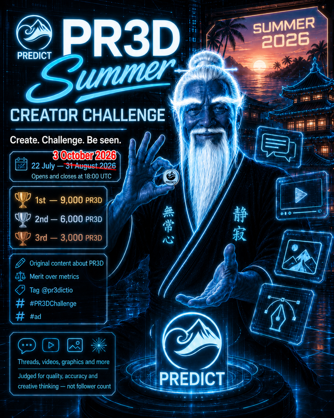 PR3D Summer Creator Challenge poster with Master [N]era